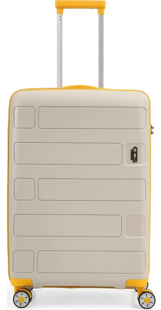 Чемодан CCS 5236 L, белый/желтый