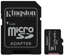 Карта памяти Kingston microSDXC Canvas Select Plus + SD adapter, 128ГБ