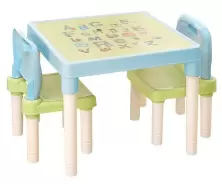 Набор столик + 2 стульчика Mobhaus Balto, синий/зеленый/белый