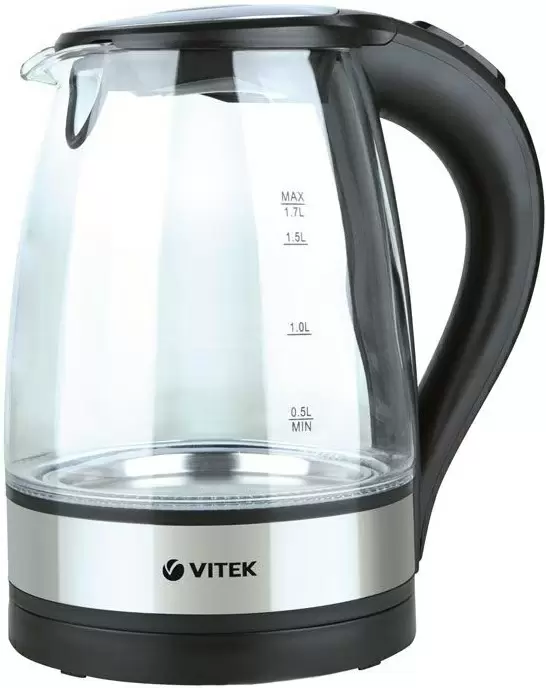 Электрочайник Vitek VT-7008, нержавеющая сталь/черный