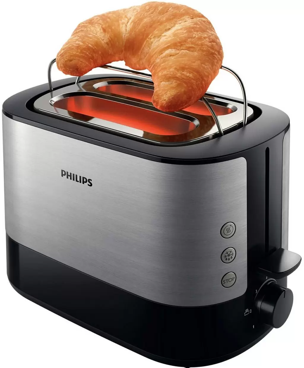 Prăjitor de pâine Philips HD2637/90, negru/argintiu