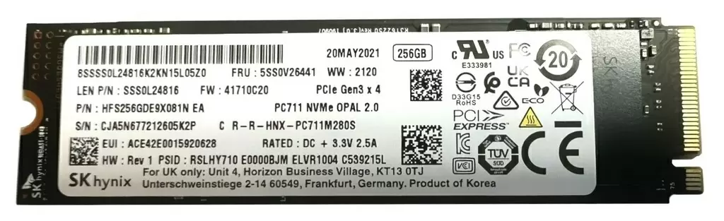 SSD накопитель SK Hynix PC711 NVMe, 256ГБ