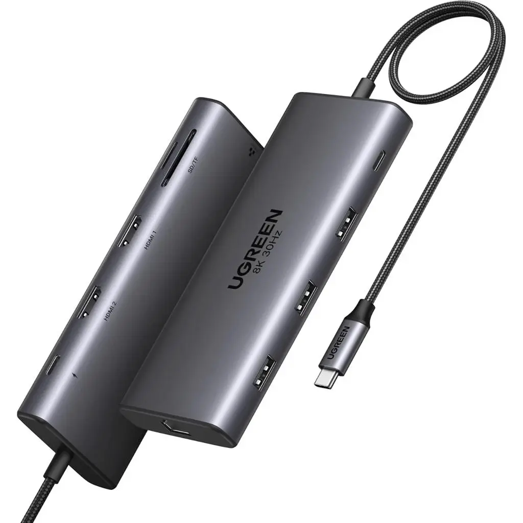 Разветвитель Ugreen 10in1 USB-C, серый