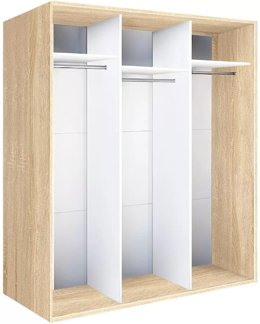 Шкаф-купе Modern Braun Top 3 179x210x60см 1 зеркало/2 ДСП, дуб сонома