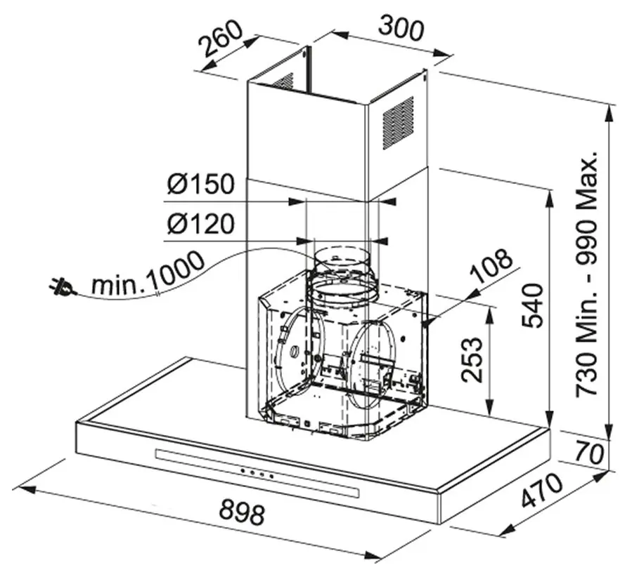 Hotă Franke Smart FSMT 905 XS NG, inox pe tehnoparc.md Hotă Franke Smart FSMT 905 XS NG, inox