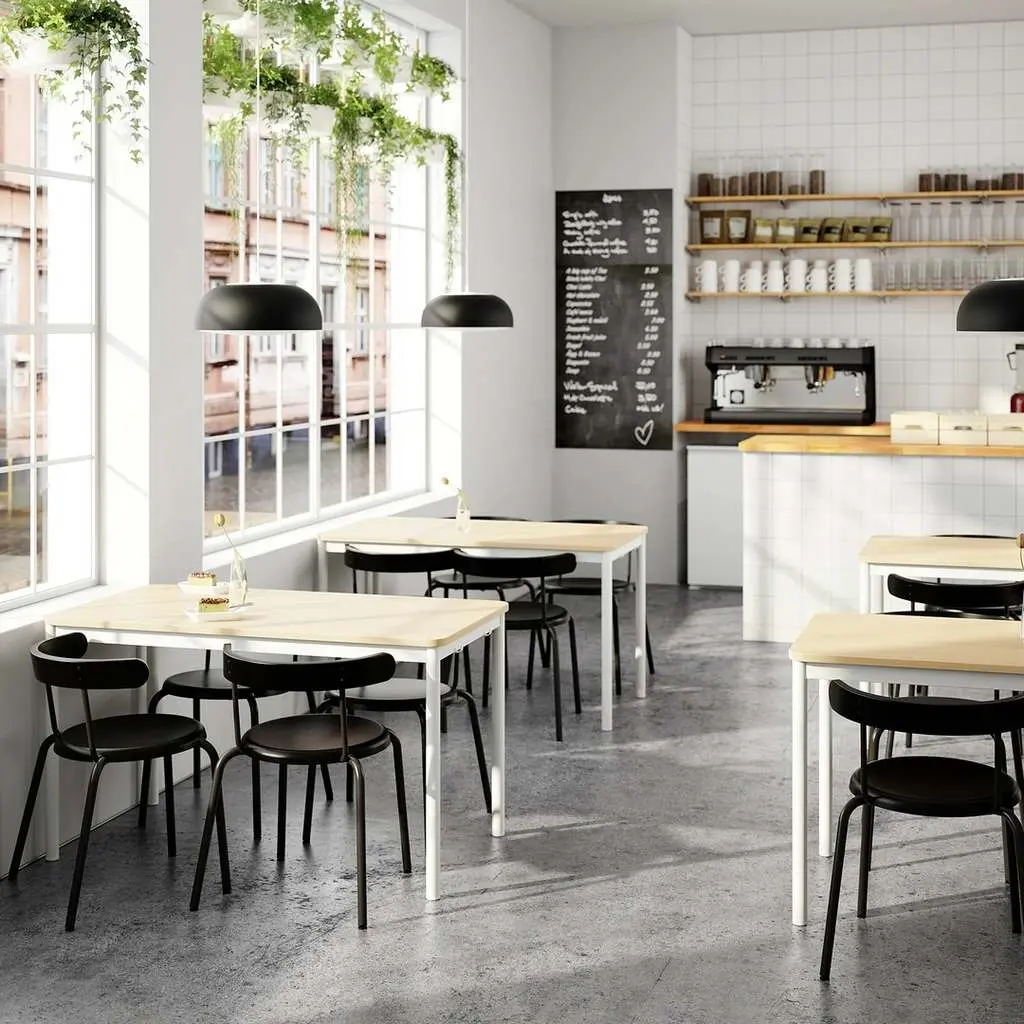 Masă IKEA Tommaryd 130x70cm, furnir stejar albit/alb