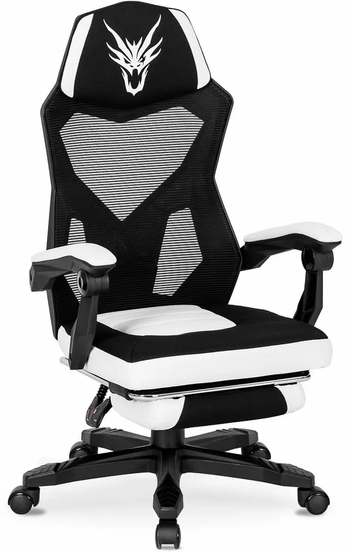 Геймерское кресло Mebel Elite Bing, белый/черный