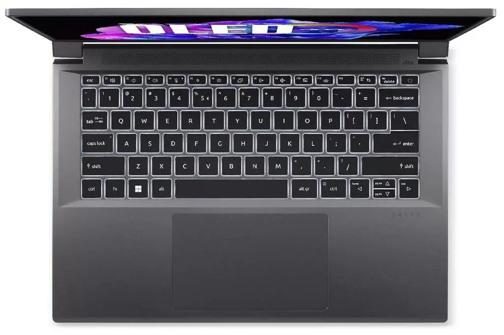 Laptop Acer Swift X 14 NX.KEVEU.001 (14.5"/2.8K/Core i5-13500H/16GB/512GB/GeForce RTX 4050 6GB GDDR6/W11H), gri