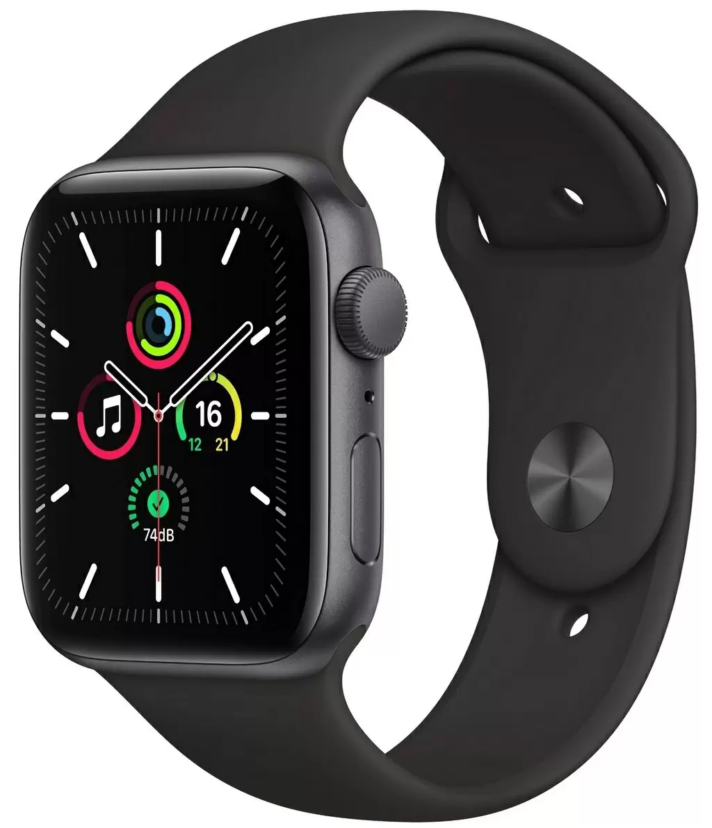 Умные часы Apple Watch SE 40mm, корпус из алюминия цвета серый космос, спортивный ремешок