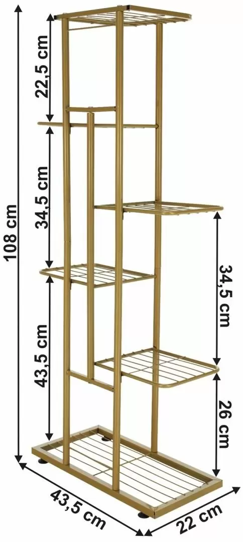 Suport pentru flori Mobhaus Bamir Tip 3, auriu