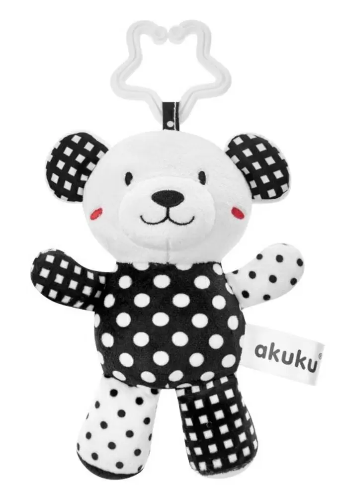Игрушка для колясок и кроваток Akuku A0470 Bear, черный/белый