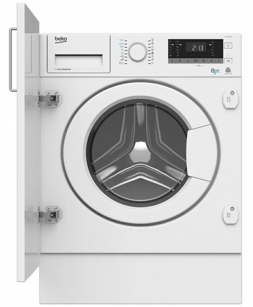 Maşină de spălat rufe încorporabilă Beko HITV8733B0, alb