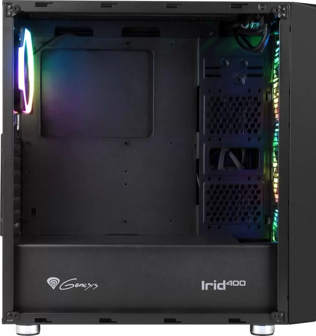 Carcasă Genesis Irid 400 RGB, negru