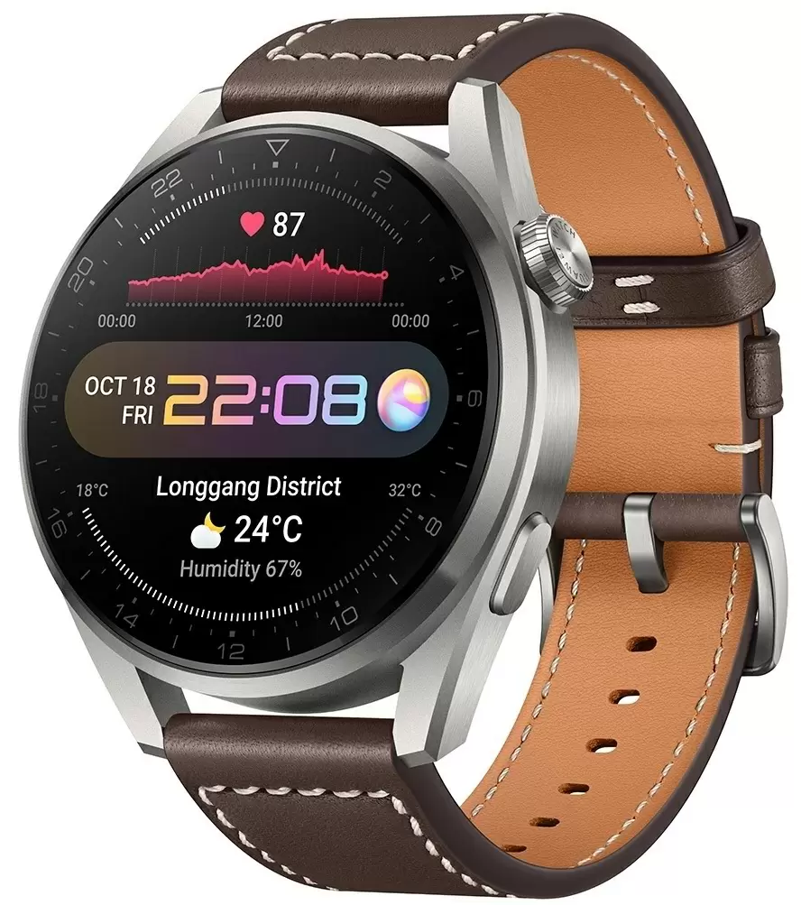 Умные часы Huawei Watch 3 Pro 46mm Titanium Gray Braun Strap