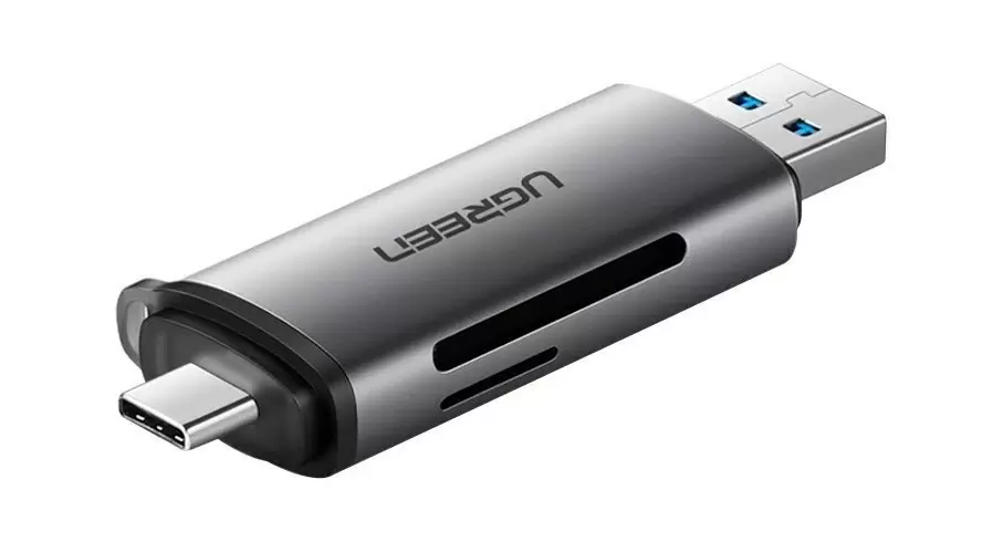 Разветвитель Ugreen 2 in 1 USB C OTG Card Reader, черный