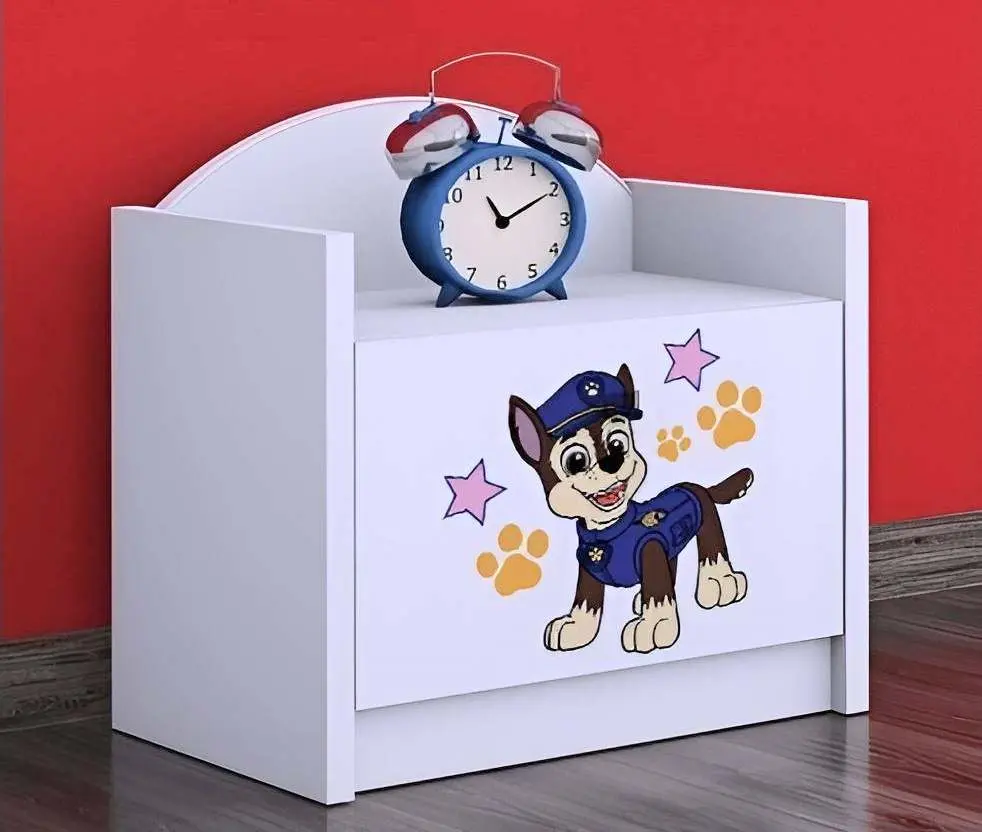 Тумба прикроватная Happy Babies Happy SZN02 Police Dog, белый на tehnoparc.md Тумба прикроватная Happy Babies Happy SZN02 Police Dog, белый