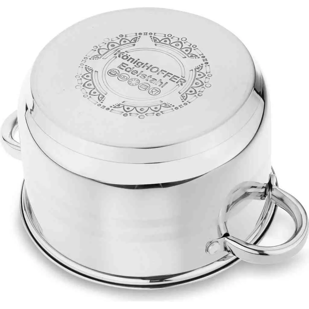 Set vase de gătit Konighoffer Bari Silver 6pcs, inox pe tehnoparc.md Set vase de gătit Konighoffer Bari Silver 6pcs, inox