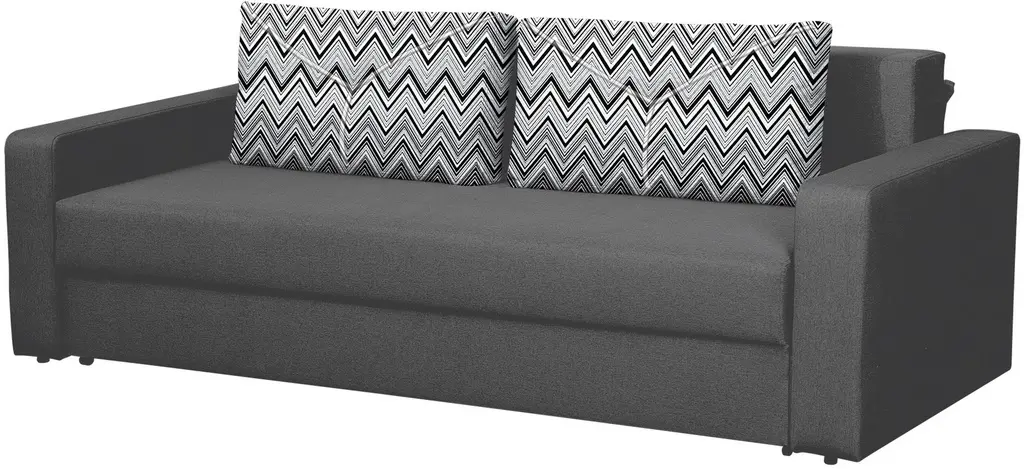 Canapea Modern Flint 2 Asti 19/Classic 04, gri închis/alb/negru