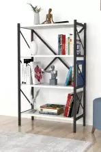 Etajeră Fabulous 4 Shelves Metal, alb/negru