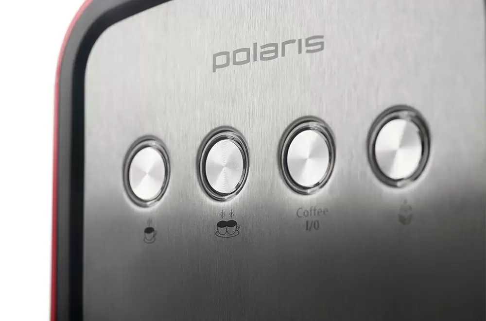 Cafetieră electrică Polaris PCM 1516E, roșu/negru/argintiu