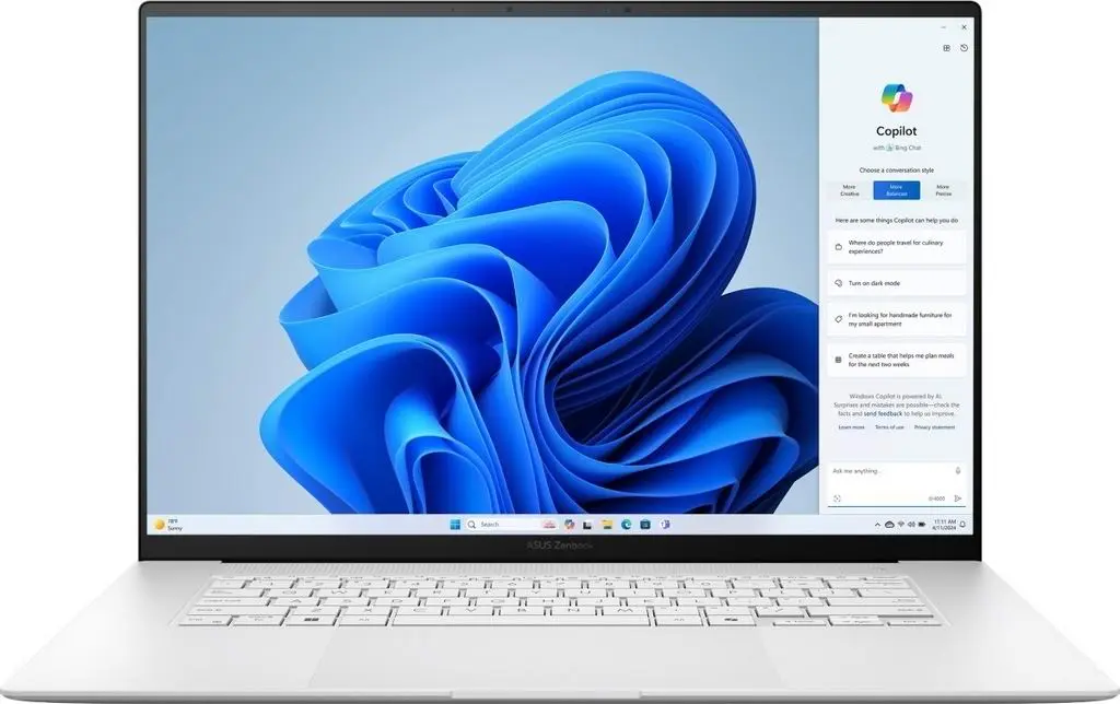 Ноутбук Asus Zenbook S 16 OLED UM5606WA (16.0"/3K/Ryzen AI 9 HX 370/32GB/1TB/AMD Radeon 890M/Win 11), белый на tehnoparc.md Ноутбук Asus Zenbook S 16 OLED UM5606WA (16.0"/3K/Ryzen AI 9 HX 370/32GB/1TB/AMD Radeon 890M/Win 11), белый