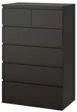 Comodă IKEA Malm 6 sertare 80x123cm, negru-maro