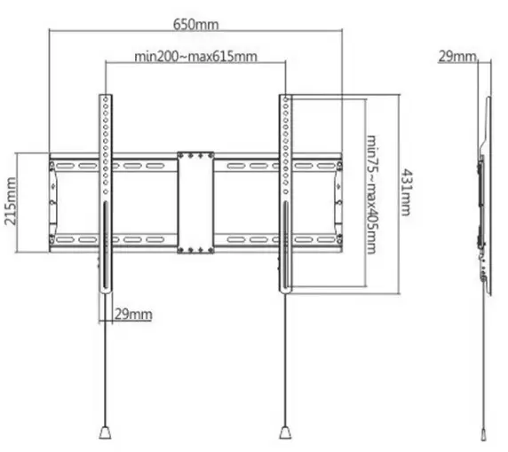 Кронштейн для ТВ Gembird WM-80F-01, черный