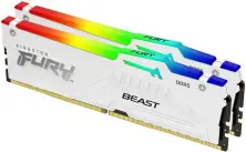 Memorie Kingston Fury Beast White RGB EXPO 64GB (2x32GB) DDR5-6400MHz, CL32, 1.4V pe tehnoparc.md Memorie Kingston Fury Beast White RGB EXPO 64GB (2x32GB) DDR5-6400MHz, CL32, 1.4V