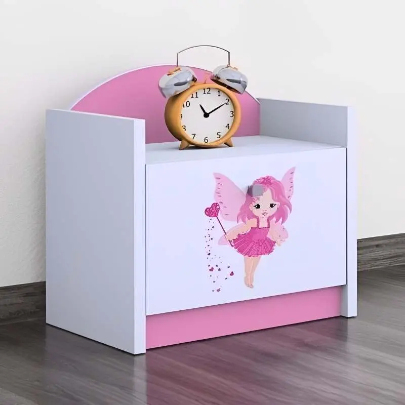 Тумба прикроватная Happy Babies Happy SZN02 Fairy, белый/розовый на tehnoparc.md Тумба прикроватная Happy Babies Happy SZN02 Fairy, белый/розовый