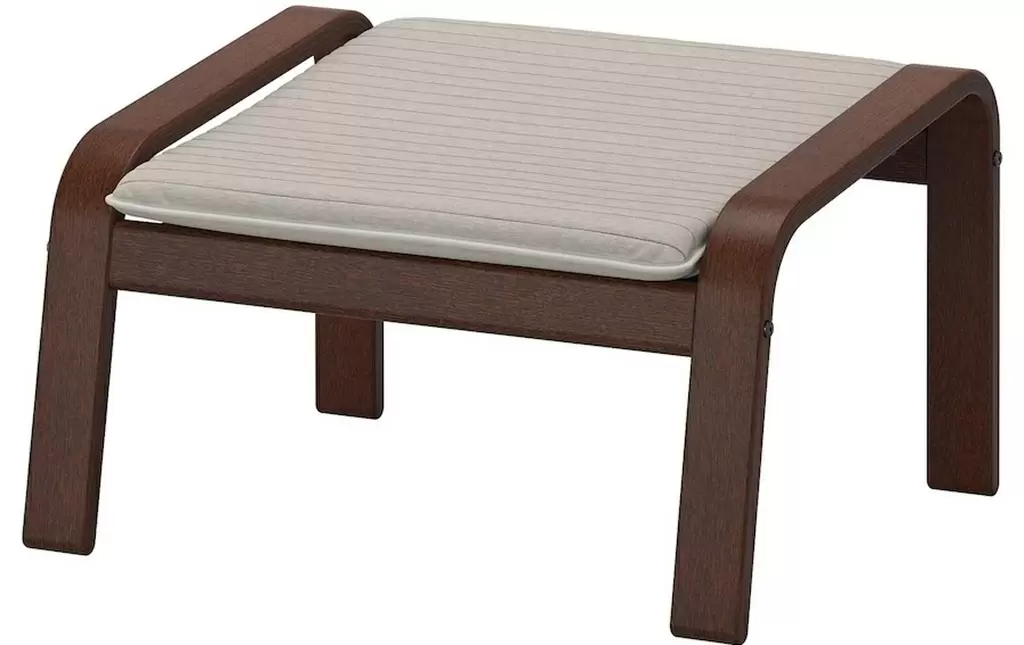 Кресло IKEA Poang, коричневый/книса светло-бежевый