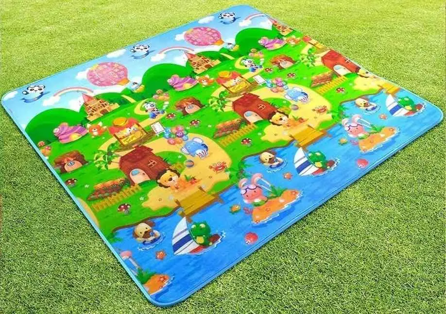 Covor de joc pentru copii 4Play Girl at sea/Sun Animals 180x200x1.5cm, multicolor