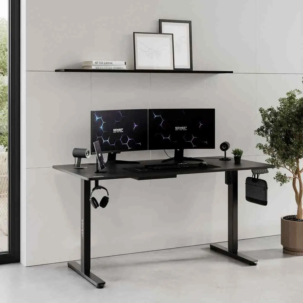 Masă de birou SENSE7 Nojo 140x70, negru
