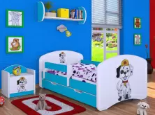 Детская кровать Happy Babies Happy Fire Dog L04 с ящиком 80x160см, белый/синий