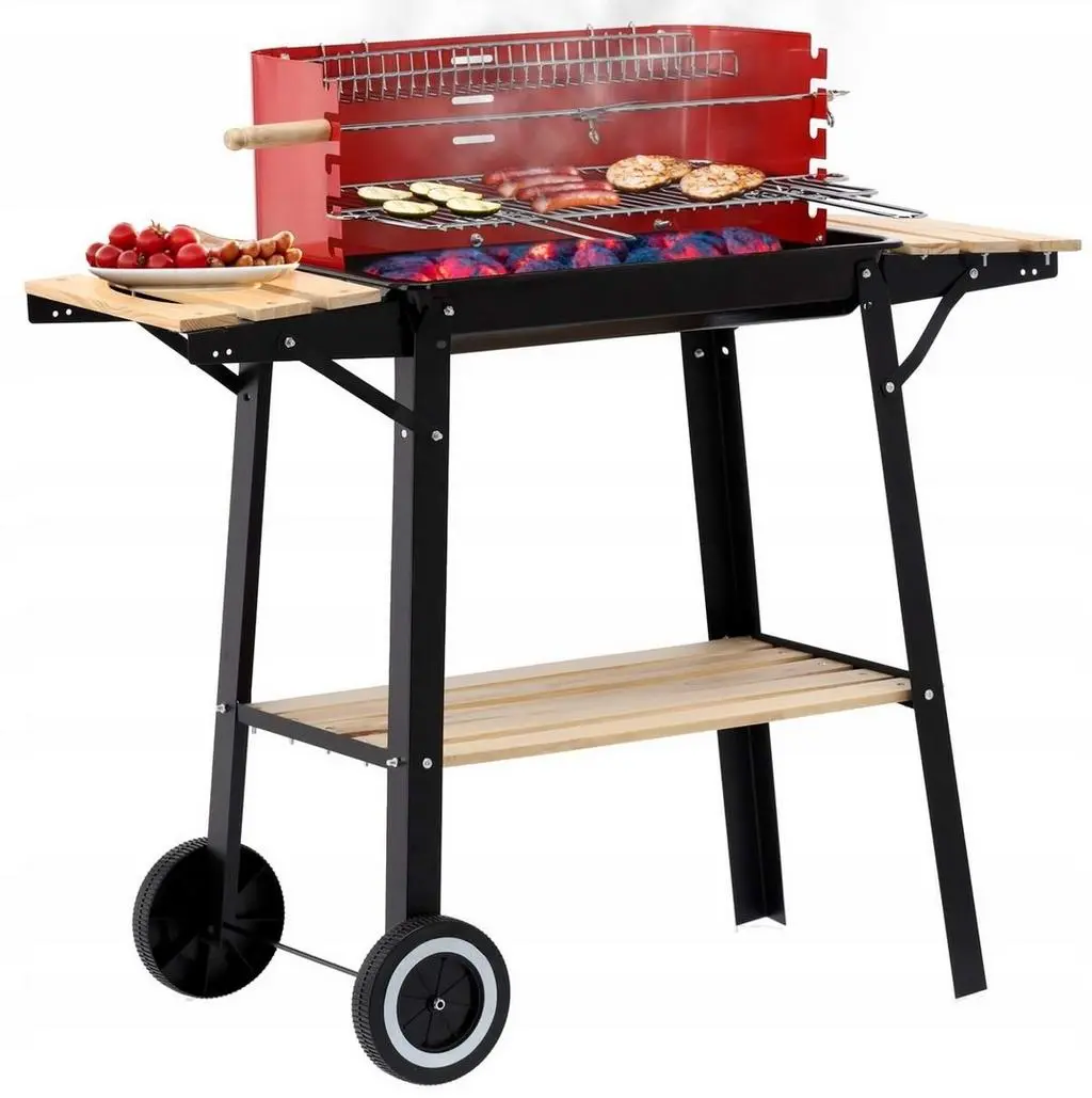 Grătar GardenLine BBQ5283, negru/roșu pe tehnoparc.md Grătar GardenLine BBQ5283, negru/roșu