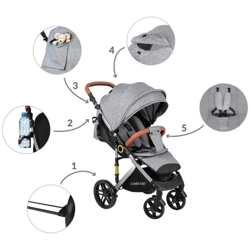 Cărucior Summer Baby Sempre 4395, gri