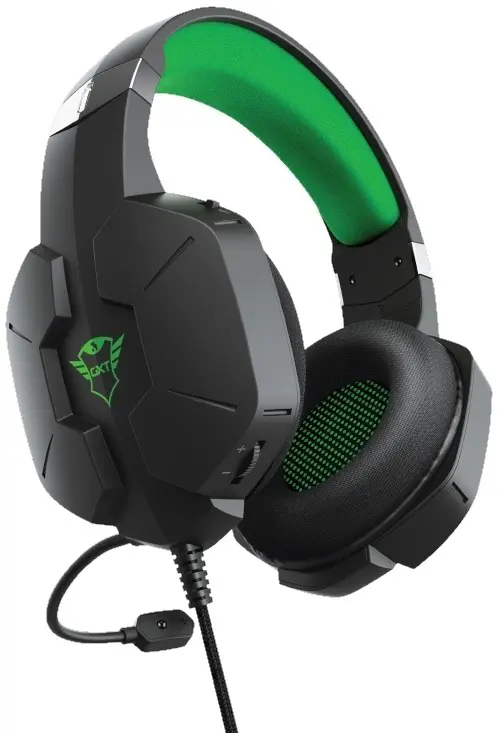 Căşti Trust GXT 323X Carus, negru/verde pe tehnoparc.md Căşti Trust GXT 323X Carus, negru/verde
