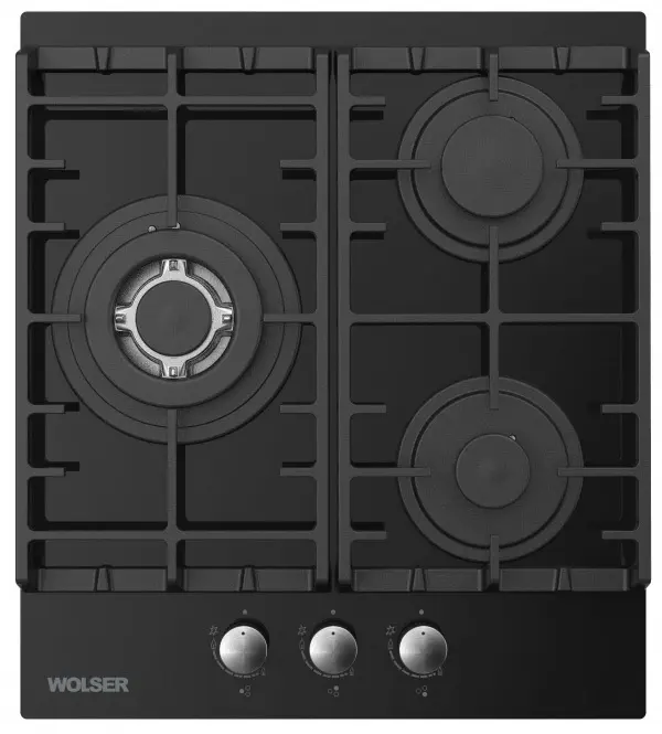 Plită incorporabilă cu gaz Wolser WL-BRD 6300 GBN FFD, negru