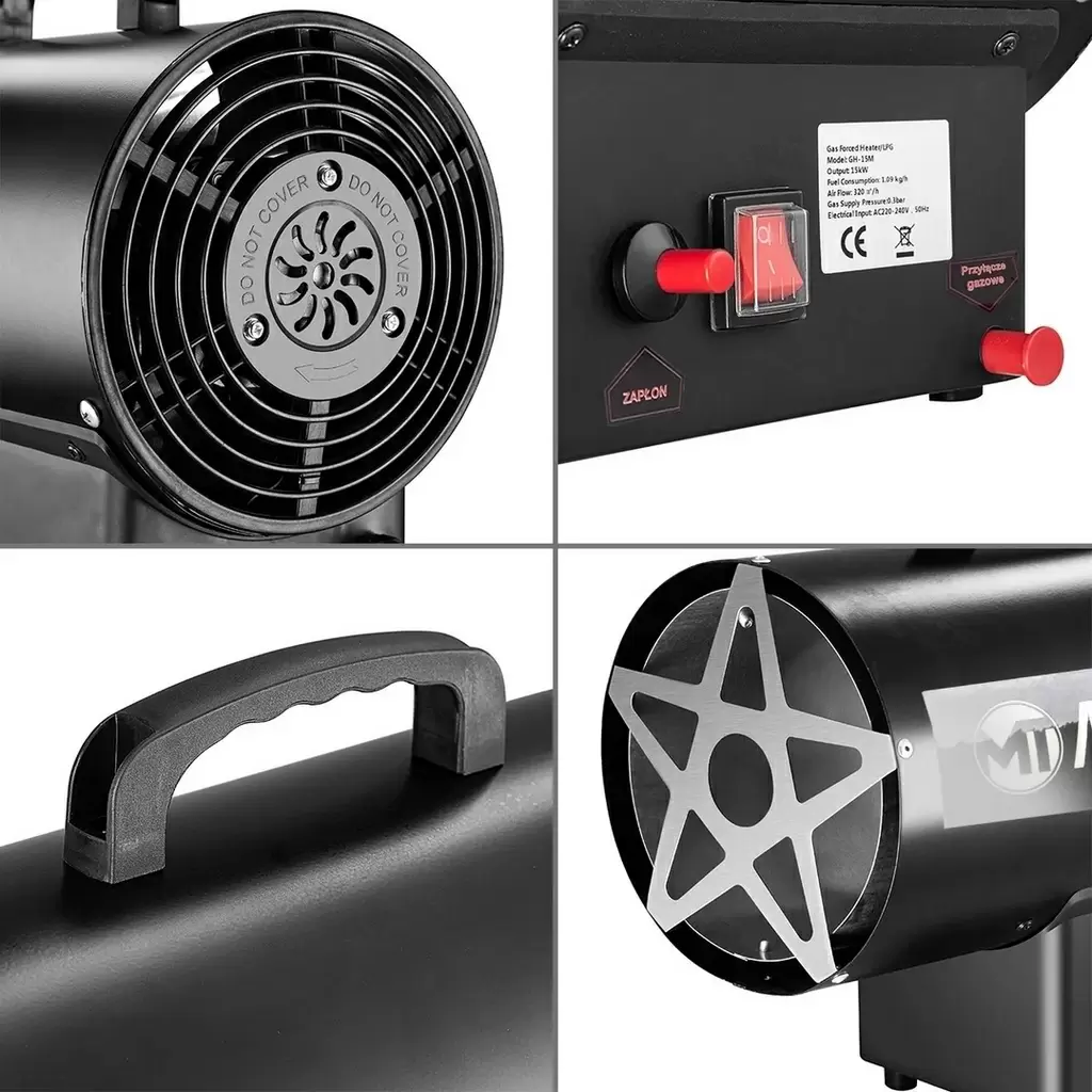 Generator de aer cald Maltec GAS-2500Wt, negru