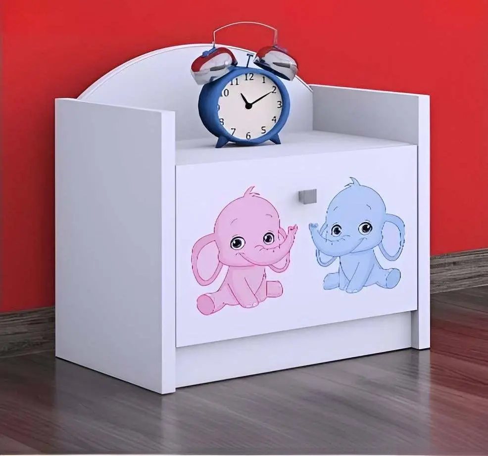 Noptieră Happy Babies Happy SZN02 Elephants, alb pe tehnoparc.md Noptieră Happy Babies Happy SZN02 Elephants, alb