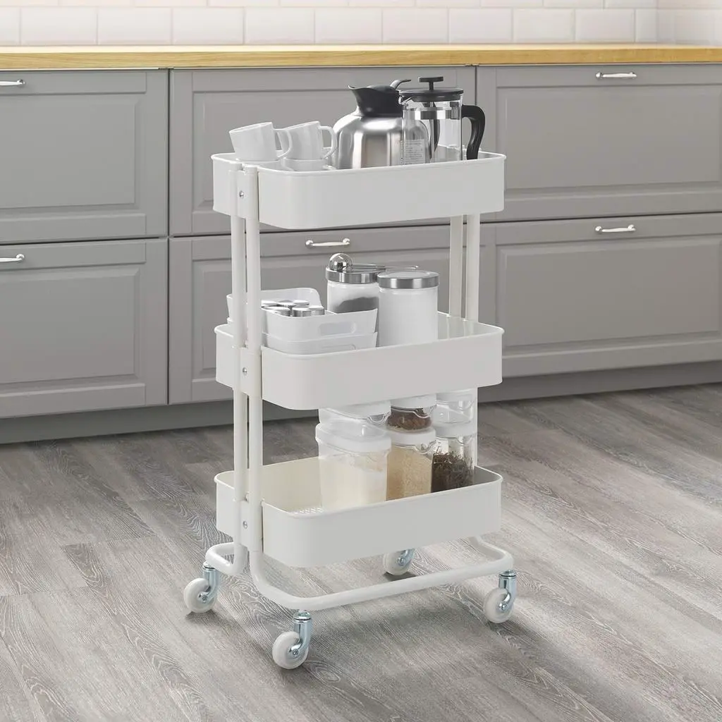 Cărucior de servire IKEA Raskog 35x45x78cm, alb