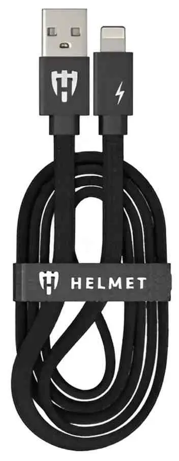 USB Кабель Helmet USB to Lightning Kevlar Flat 1m, черный