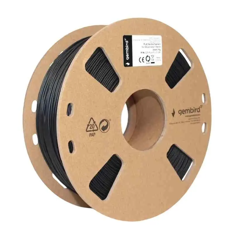 Filament pentru imprimare 3D Gembird 3DP-PLA-FL-01-BK, negru