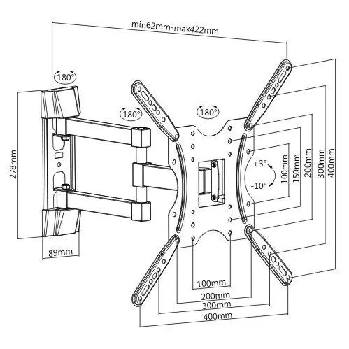 Кронштейн для ТВ Brateck KLA27-443, черный