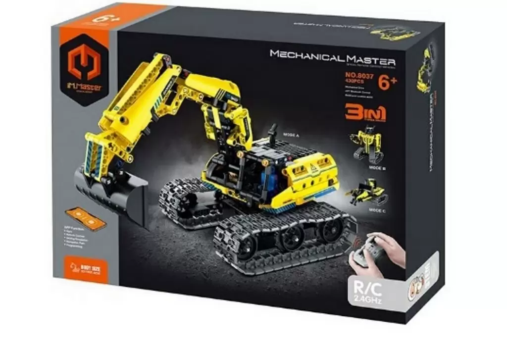 Jucărie teleghidată XTech R/C Excavator 3 in 1 430 pcs, galben