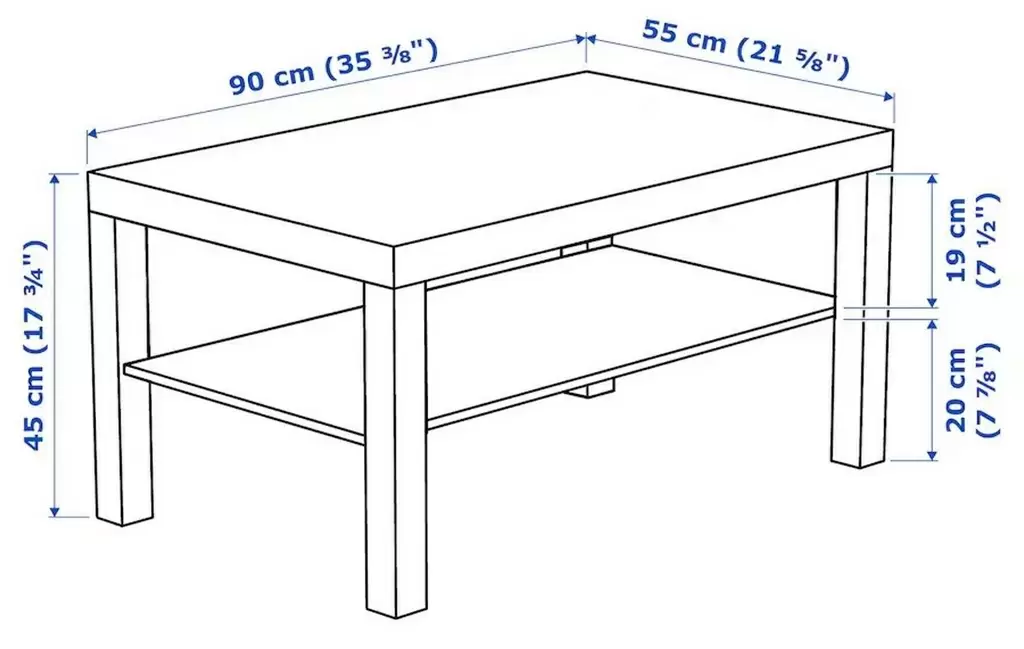 Măsuță cafea IKEA Lack 90x55cm, alb