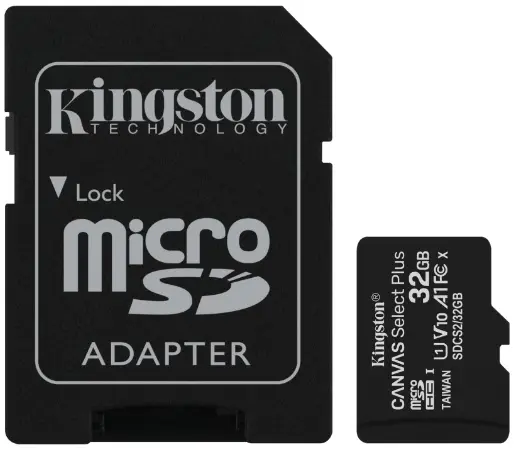 Card de memorie flash Kingston microSDHC Canvas Select Plus + SD adapter, 32GB pe tehnoparc.md Card de memorie flash Kingston microSDHC Canvas Select Plus + SD adapter, 32GB