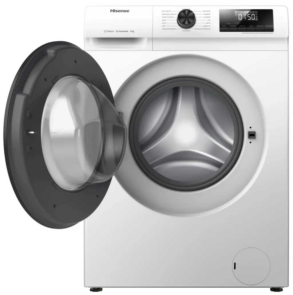 Maşină de spălat rufe Hisense WFQP8014EVM, alb