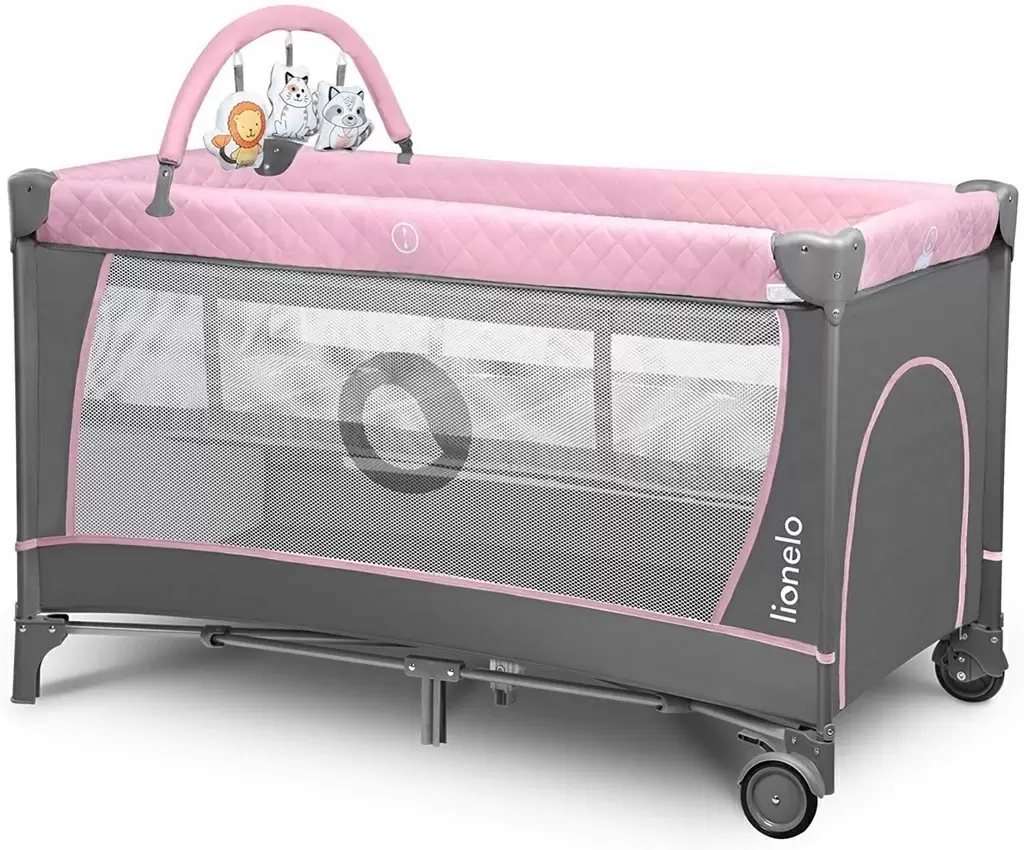 Манеж-кровать Lionelo Flower, розовый