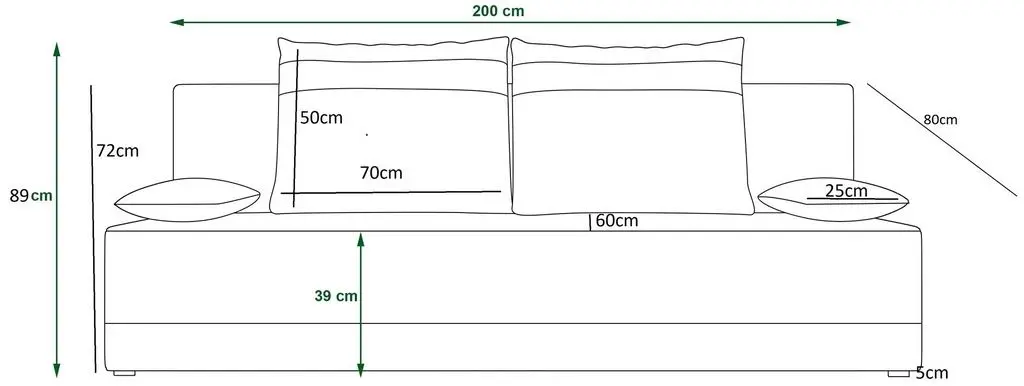 Диван Space Meble Toledo Rainbow 15/Rainbow 22, черный/красный