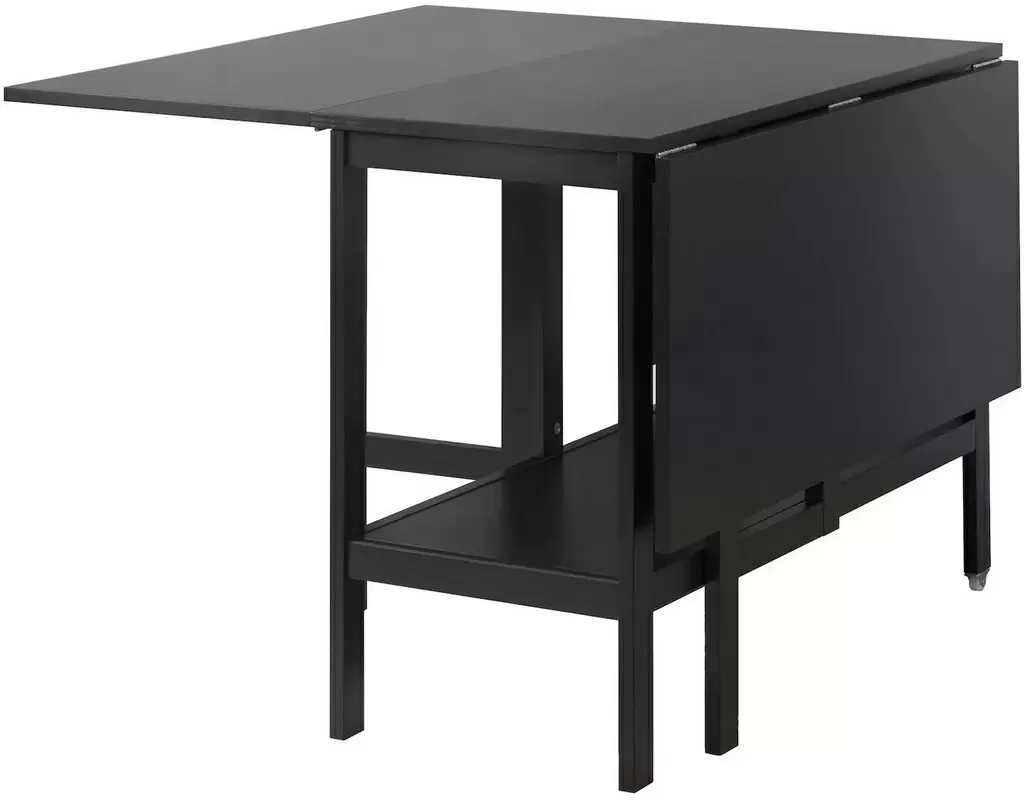Стол IKEA Barsviken с раскладной надставкой 45/90/135x93см, черный